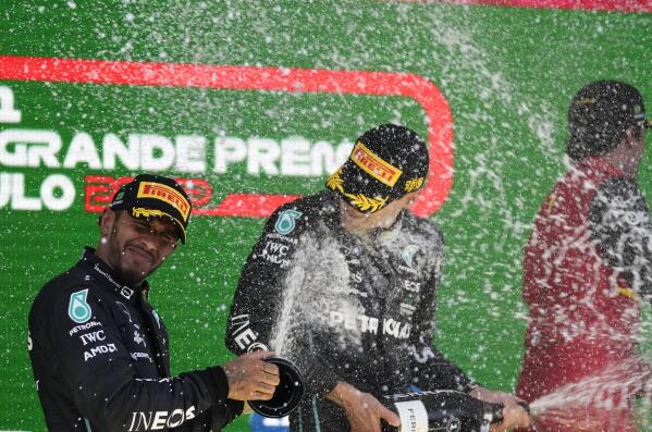 Russell wins his 1st F1 race in Mercedes 1 2 at Brazilian GP AP News